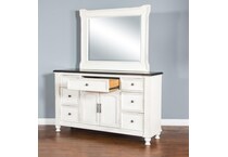 fairbanks european cottage off white dark brown dresser   
