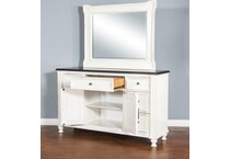 fairbanks european cottage off white dark brown dresser   