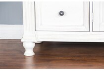 fairbanks european cottage off white dark brown dresser   
