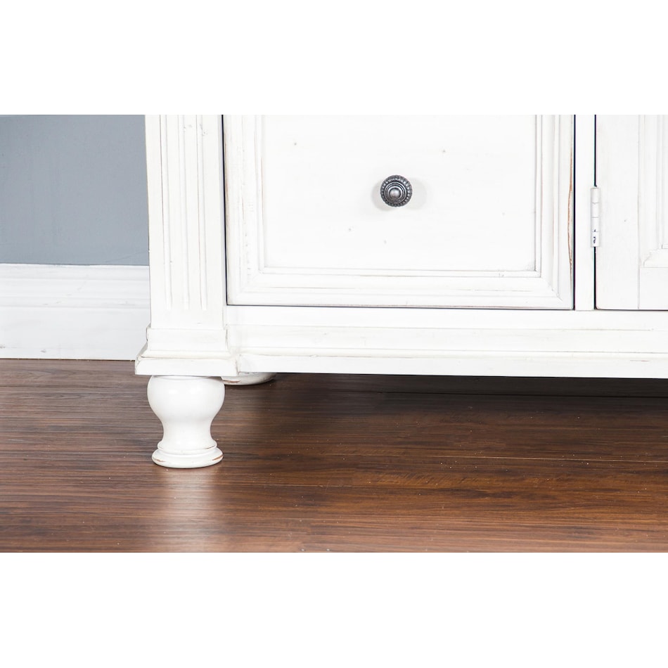 fairbanks european cottage off white dark brown dresser   