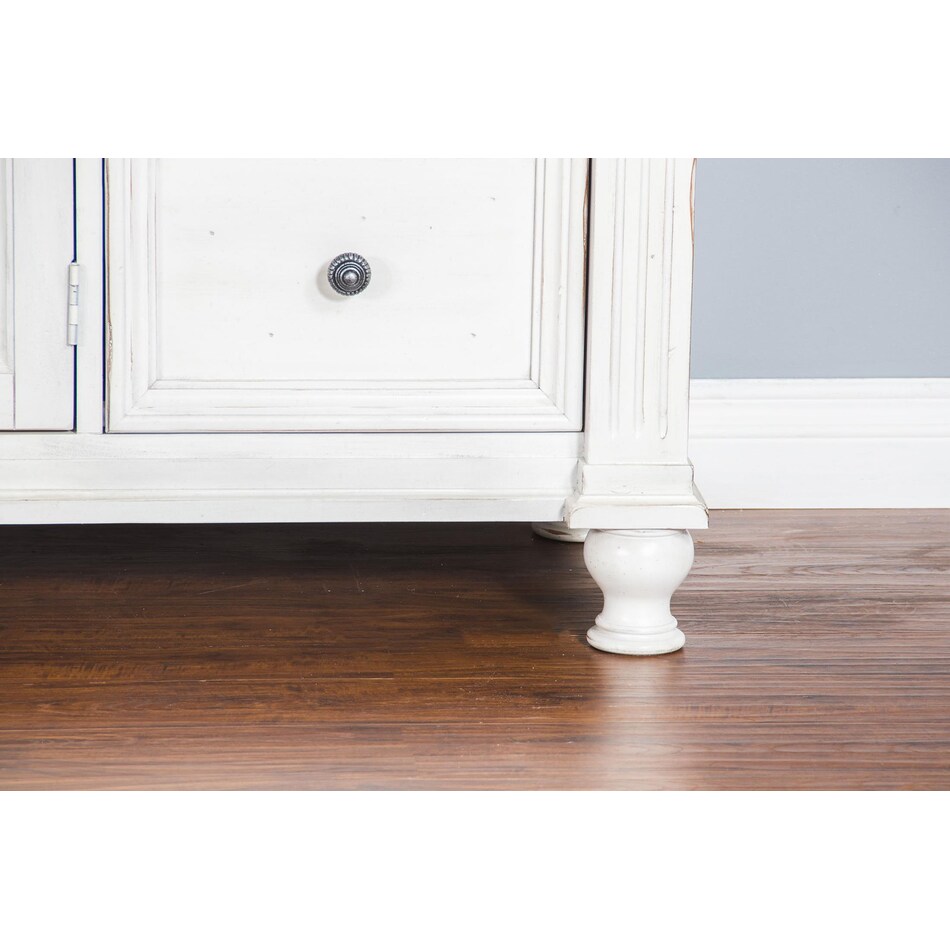 fairbanks european cottage off white dark brown dresser   
