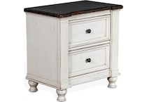 fairbanks european cottage off white dark brown nightstand   