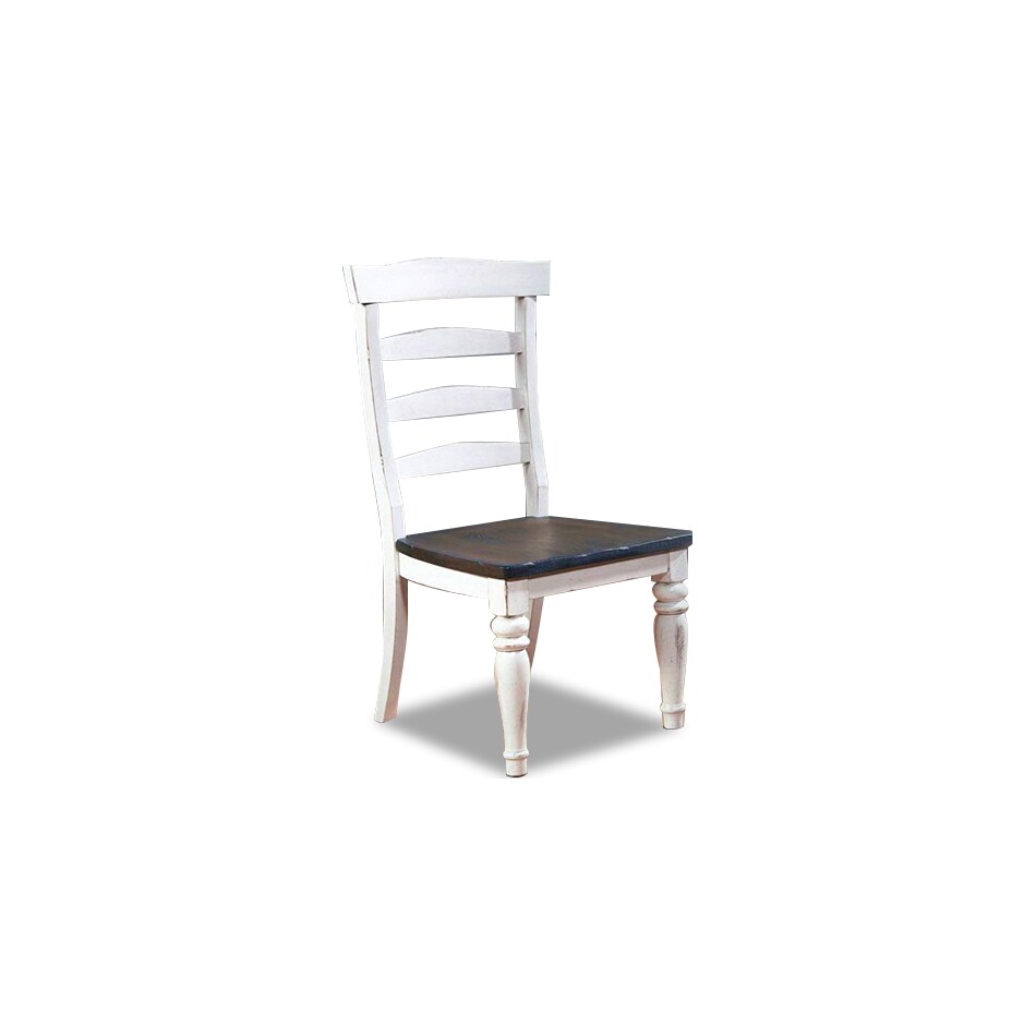 fairbanks european cottage off white dark brown side chair   