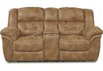 farley almond power reclining console loveseat   