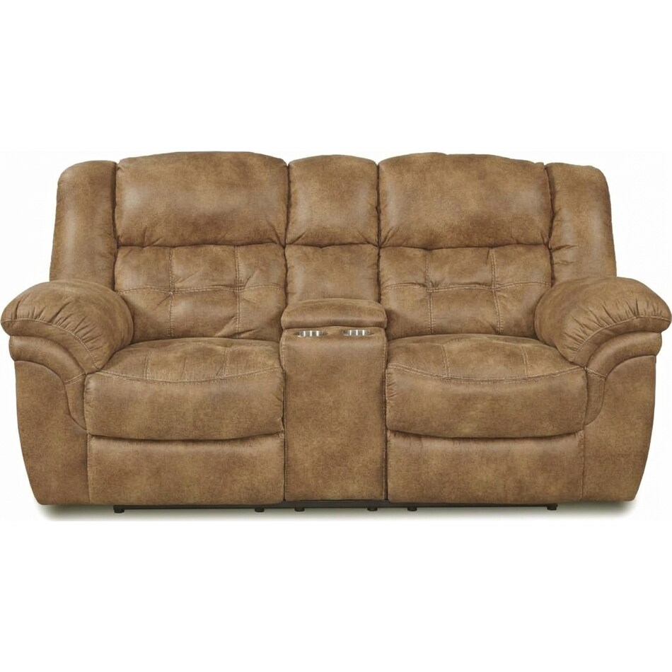 farley almond power reclining console loveseat   