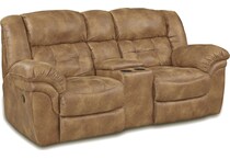farley almond reclining console loveseat   