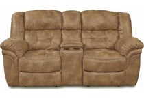 farley almond reclining console loveseat   