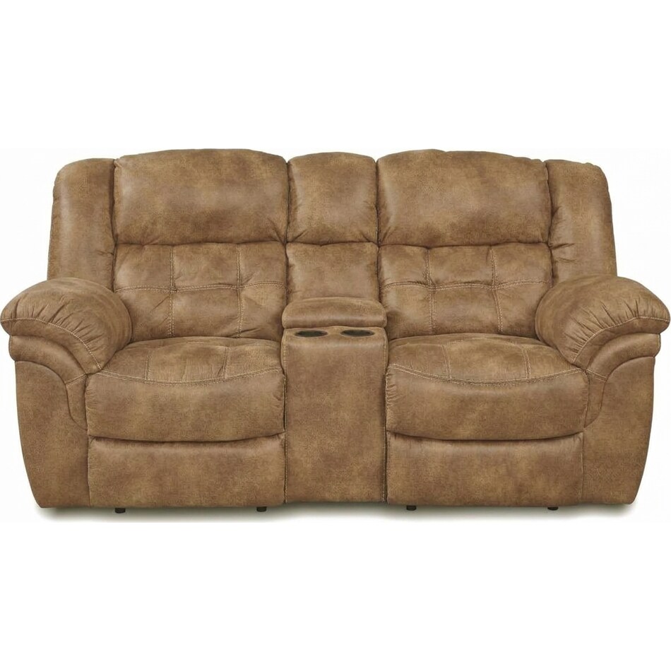 farley almond reclining console loveseat   