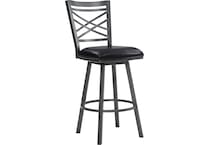 farolf black faux leather barstool   
