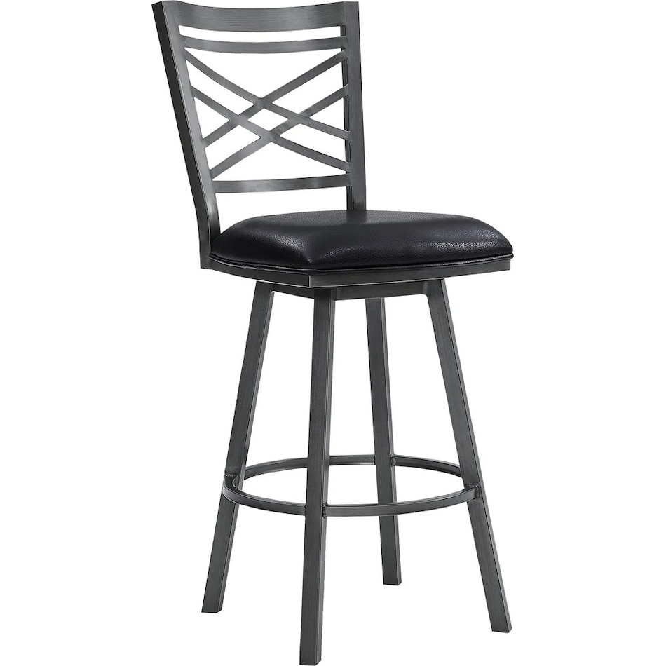 farolf black faux leather barstool   