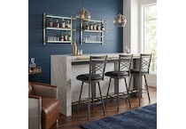 farolf black faux leather barstool   