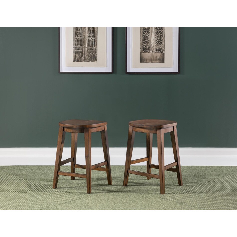 fenley distressed cherry counter chair   