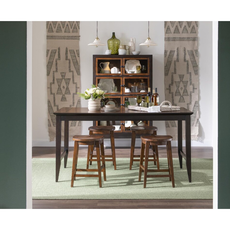 fenley distressed cherry counter chair   