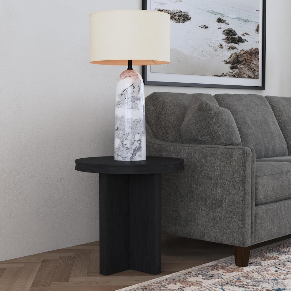 findlay black end table   