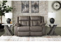 first base grey reclining loveseat   