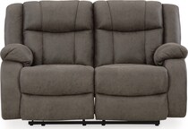 first base gunmetal reclining loveseat   