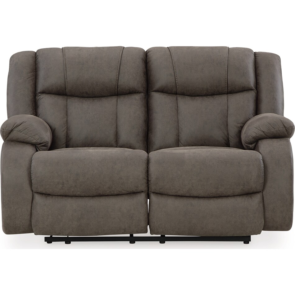 first base gunmetal reclining loveseat   