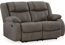 first base gunmetal reclining loveseat   
