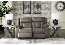 first base gunmetal reclining loveseat   
