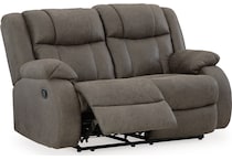 first base gunmetal reclining loveseat   