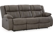 first base gunmetal reclining sofa   