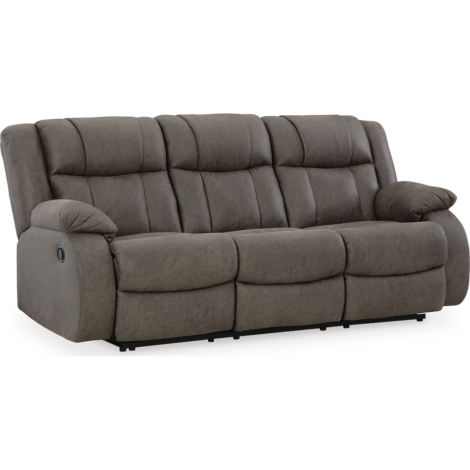 first base gunmetal reclining sofa   