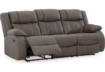 first base gunmetal reclining sofa   