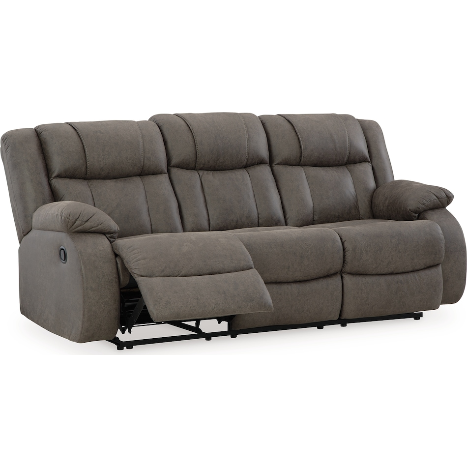 first base gunmetal reclining sofa   