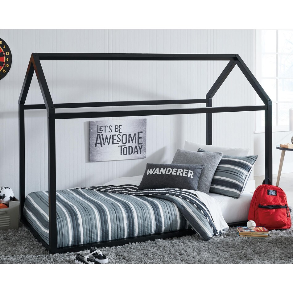 flannibrook black twin headboard   
