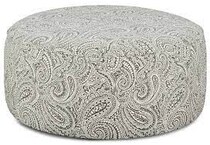 flora off white cocktail ottoman   