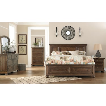 FLYNNTER QUEEN PANEL STORAGE BED