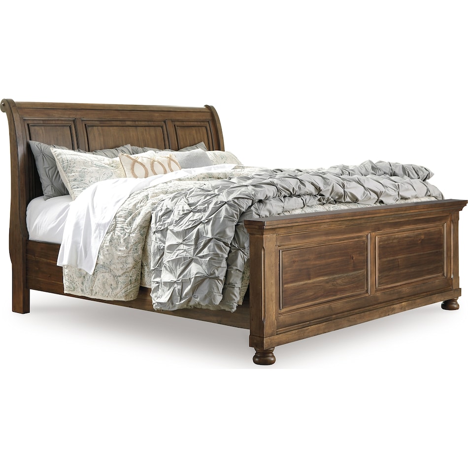 Flynnter Sleigh Bed - Medium Brown Flynnter Sleigh Bed - Medium Brown
