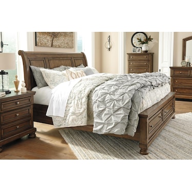 FLYNNTER QUEEN SLEIGH BED WITH 2 STORAGE DRAWERS