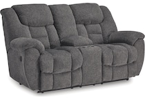 foreside charcoal reclining console loveseat   