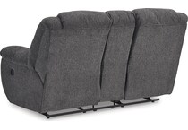 foreside charcoal reclining console loveseat   