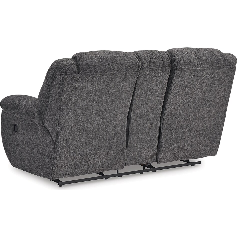 foreside charcoal reclining console loveseat   