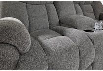 foreside charcoal reclining console loveseat   