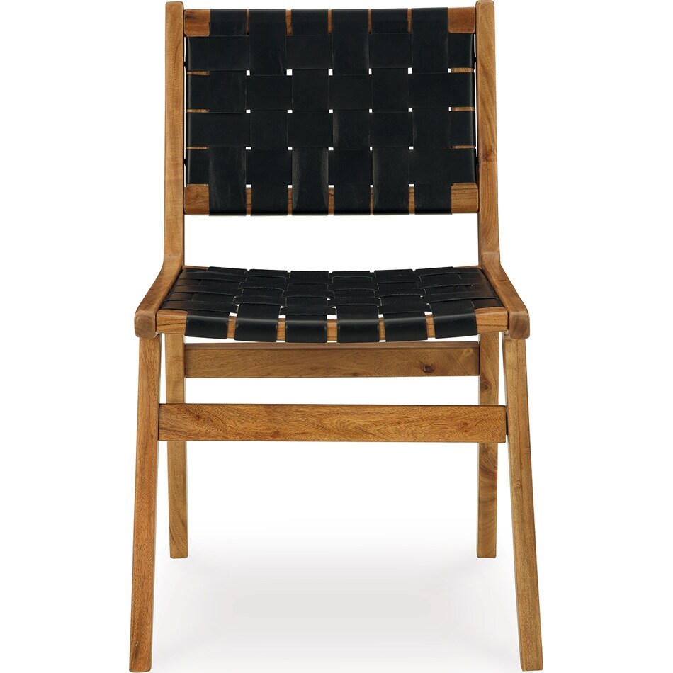 fortmaine black brown side chair   