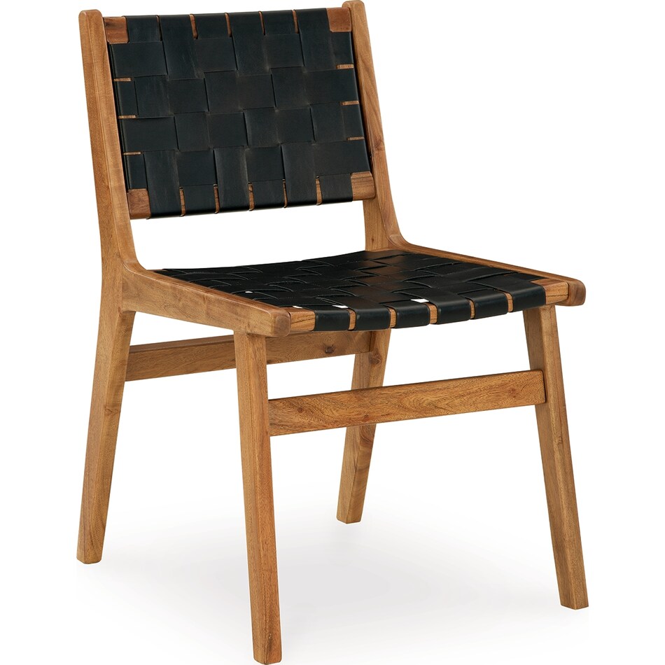 fortmaine black brown side chair   