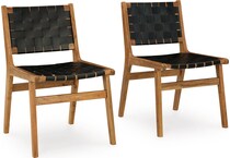 fortmaine black brown side chair   
