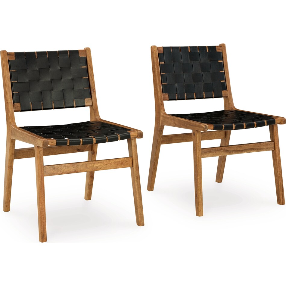 fortmaine black brown side chair   