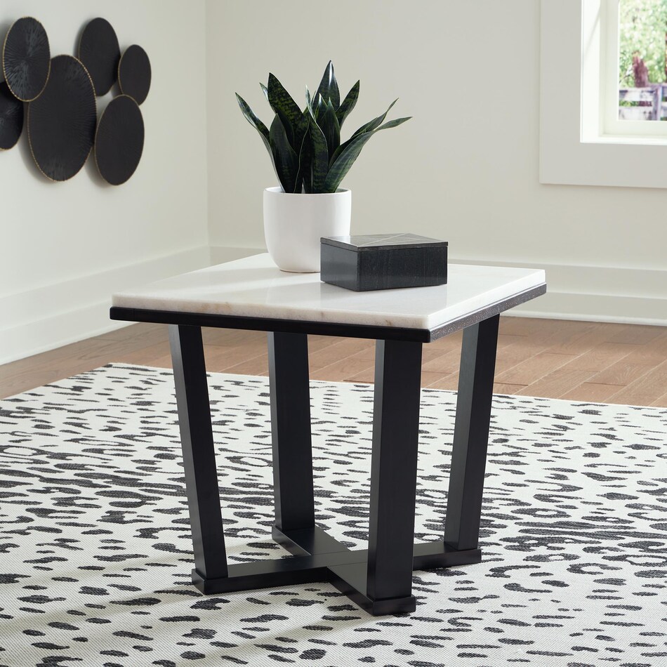 fostead white end table   