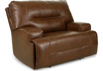 francesca auburn power leather recliner   