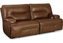 francesca auburn power leather reclining sofa   