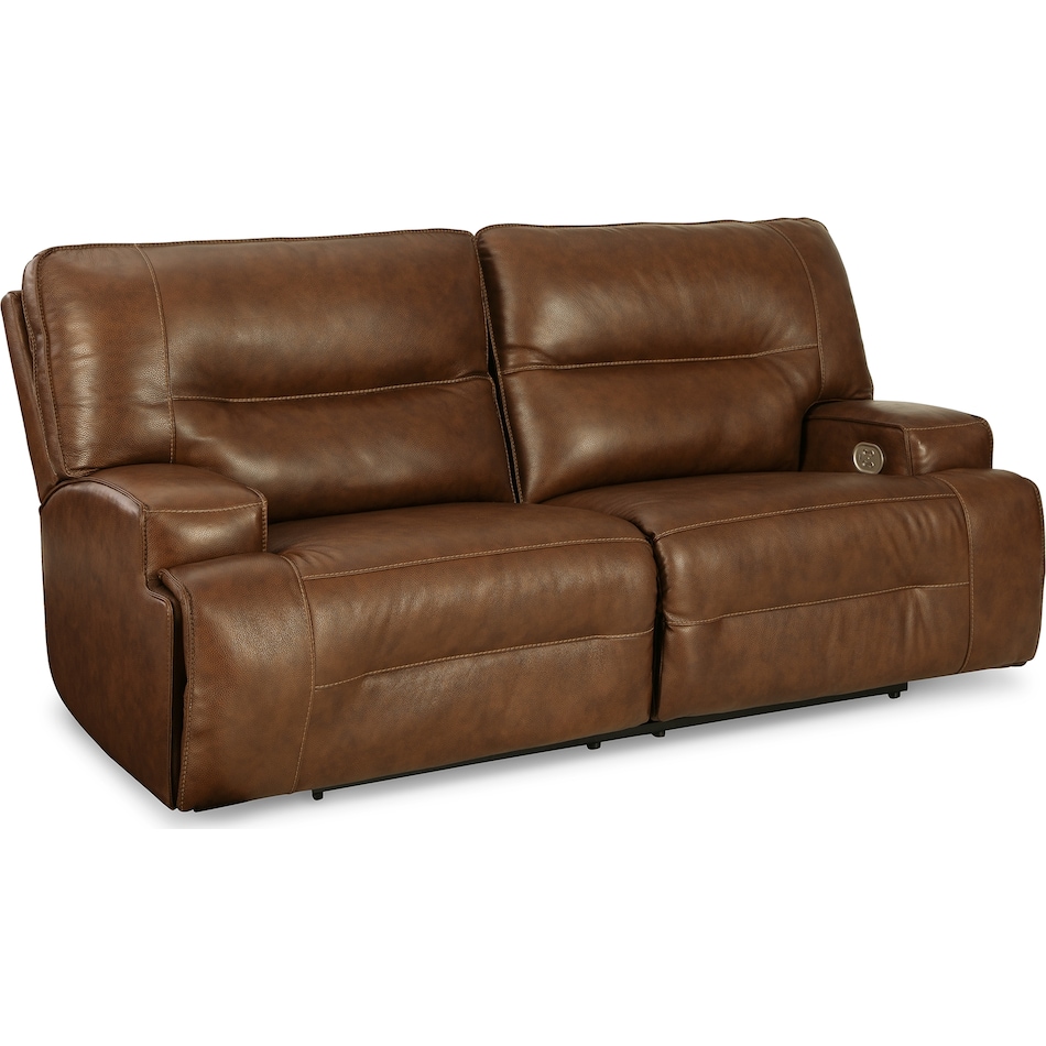 francesca auburn power leather reclining sofa   