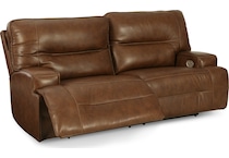 francesca auburn power leather reclining sofa   