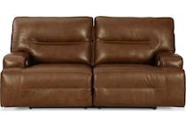 francesca auburn power leather reclining sofa   