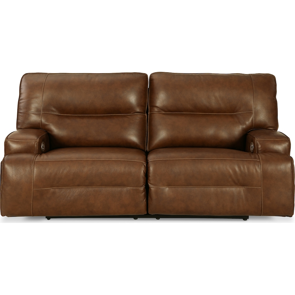 francesca auburn power leather reclining sofa   