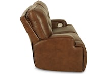 francesca auburn power leather reclining sofa   