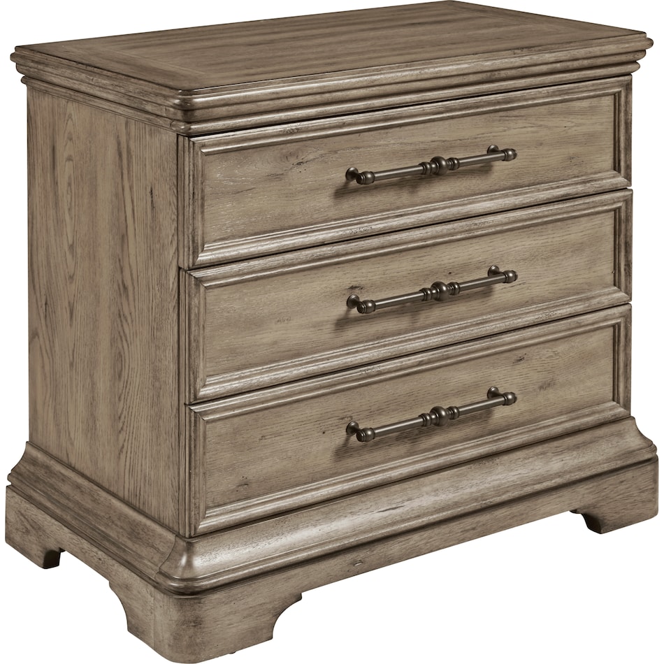 franklin rustic taupe nightstand   